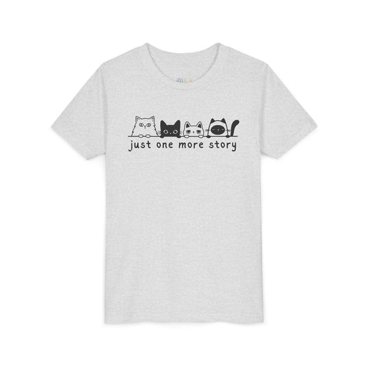 Youth Just One More Story T-Shirt – Purrfect for Bedtime Bookworms