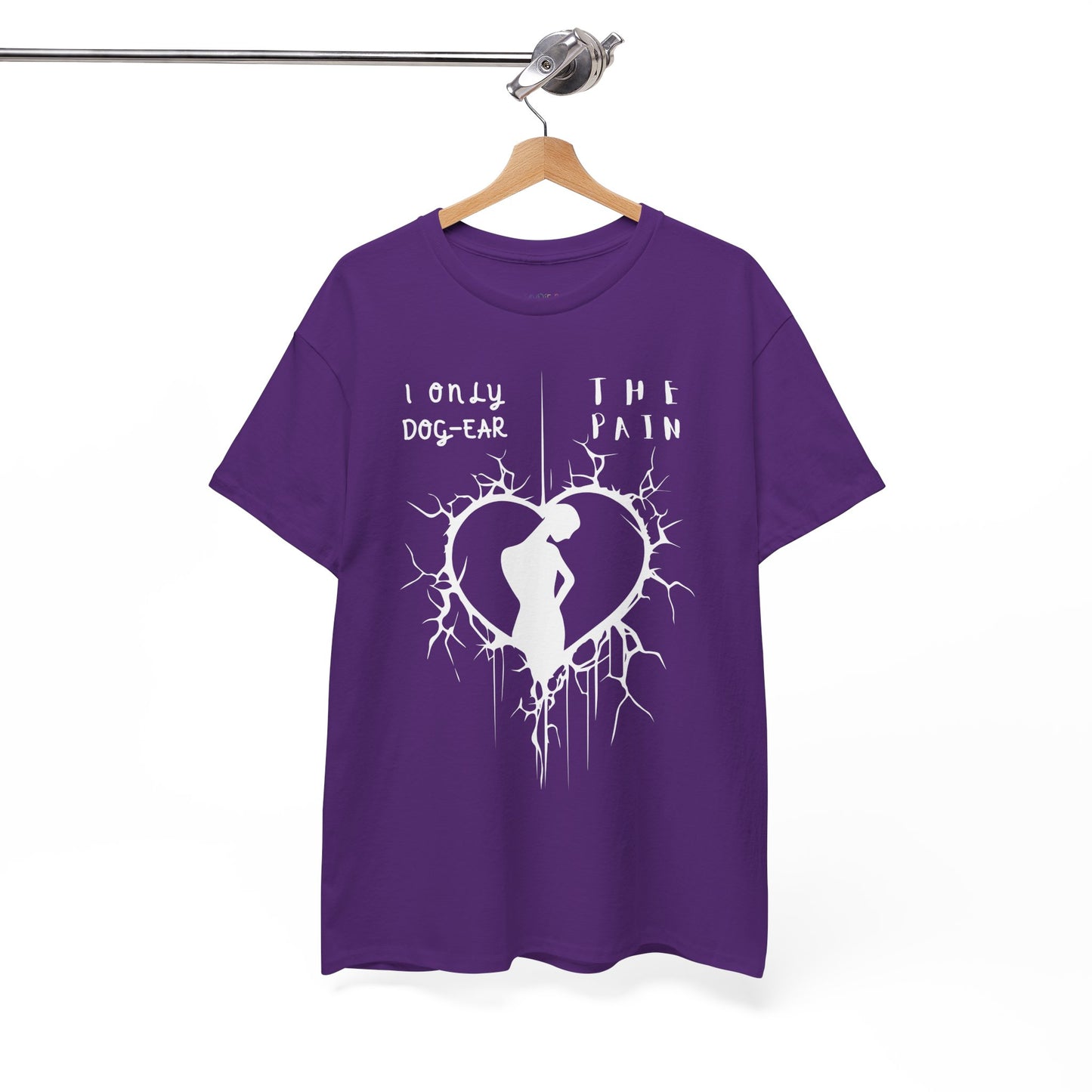 Teen/Adult Unisex Tee, I Only Dog-Ear the Pain (Broken Heart Edition)
