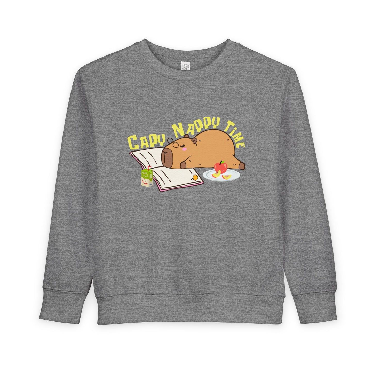 Toddler Capy Nappy Time Sweatshirt – Funny Capybara Reading Crewneck for Book-Loving Kids