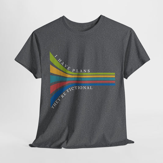 Teen/Adult Unisex I Have Plans – They’re Fictional Tee – Introvert Humor for Book-Loving Souls