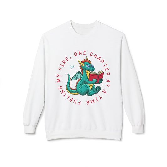 Teen/Adult Unisex Fueling My Fire Sweatshirt – Dragon Reading One Chapter at a Time