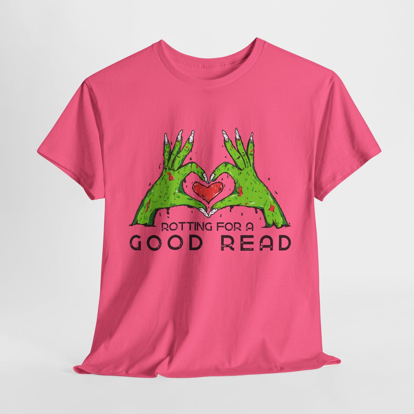 Teen/Adult Unisex "Rotting for a Good Read" Zombie Hands T-Shirt – Creepy Book Lover Tee