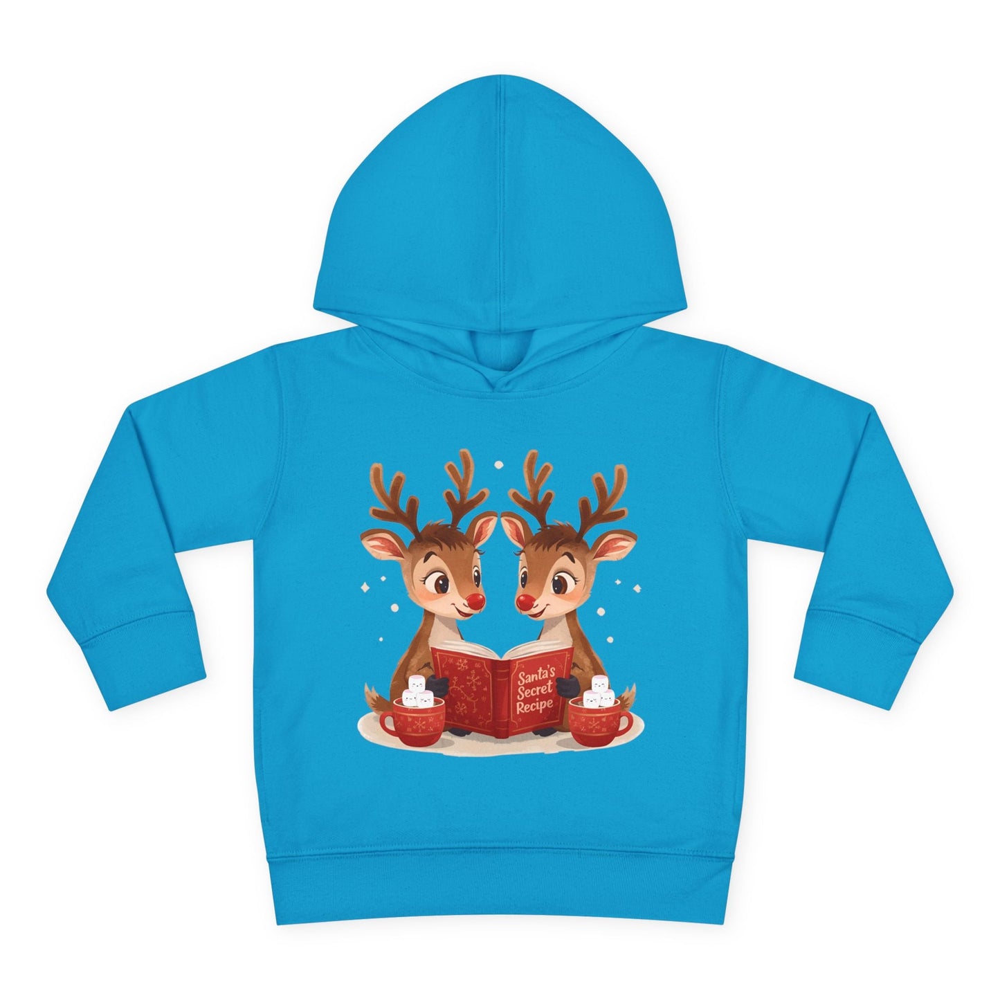 Toddler Reindeer Reading Hoodie â€“ Santaâ€™s Secret Recipe Holiday Design Printify