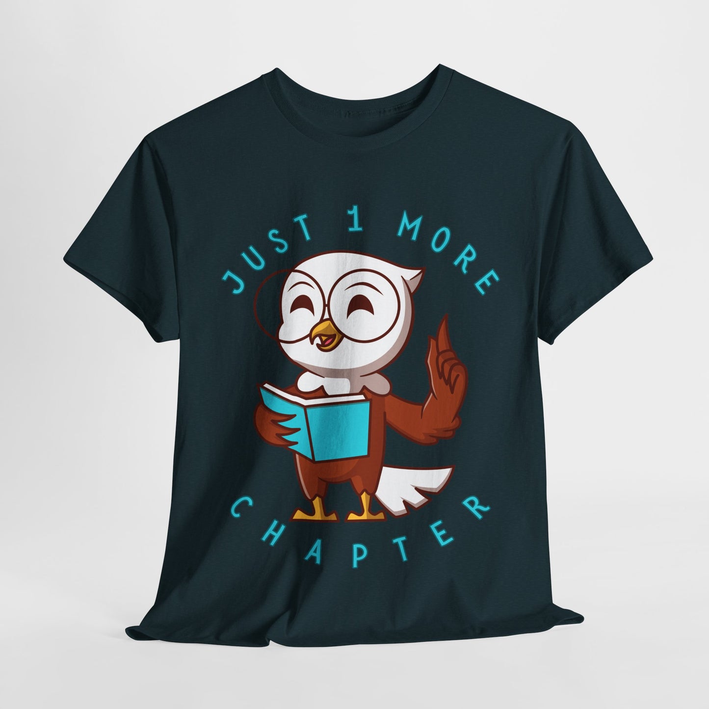 Teen/Adult Unisex Just One More Chapter Tee – Wise Reader Owl Edition