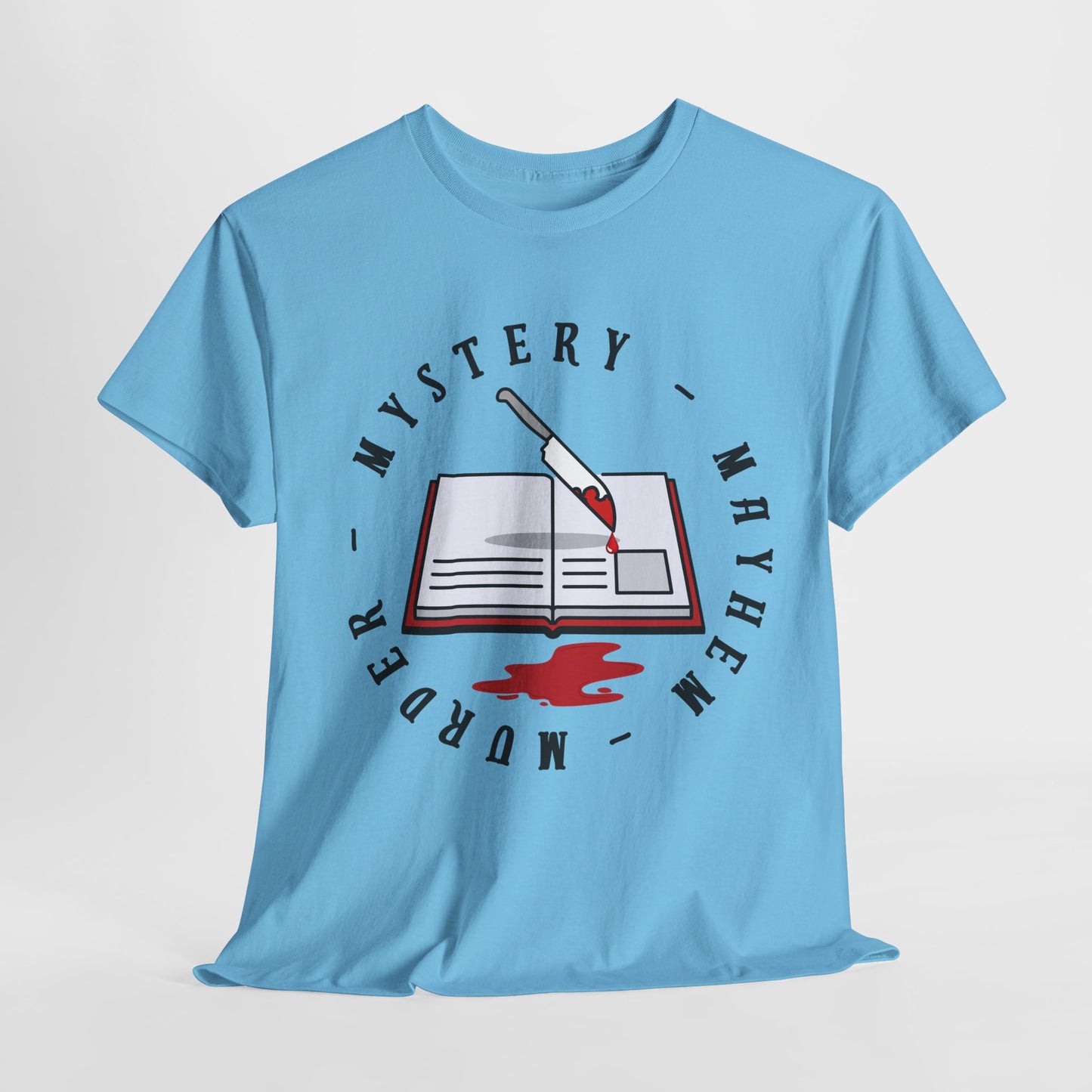 Teen/Adult Unisex Mystery Mayhem Murder T-Shirt – Crime Thriller Reader Tee