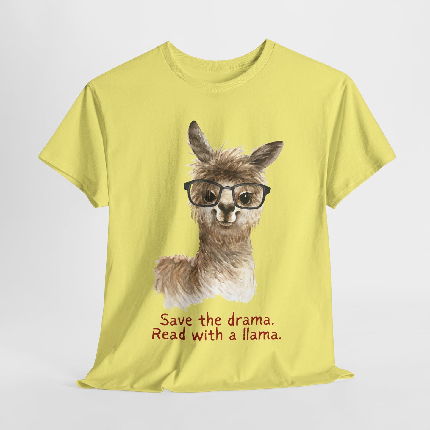 Teen/Adult Unisex Read with a Llama Tee – No Drama, Just Chapters