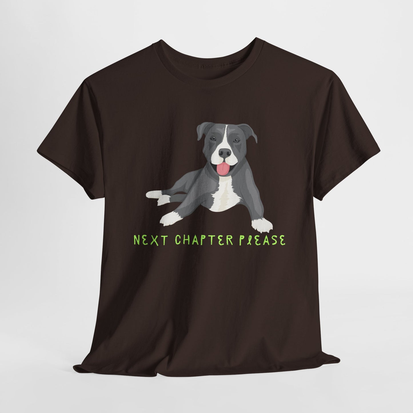 Teen/Adult Unisex Next Chapter Please Tee – Calm Pup, Curious Heart