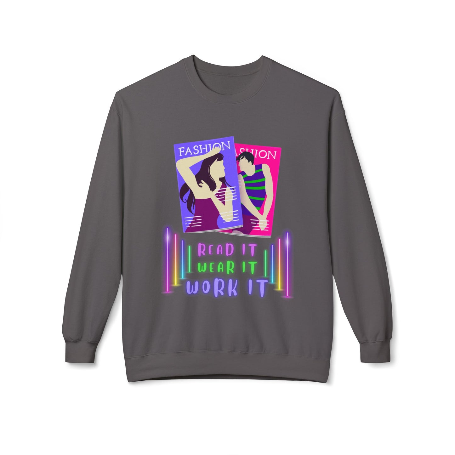 Teen/Adult Unisex Read It, Wear It, Work It Sweatshirt, Fashion Magazine Sweatshirt