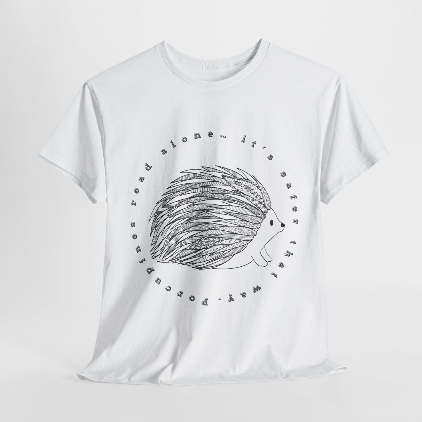 Teen/Adult Unisex – Porcupines Read Alone Tee – Spiky Introvert Humor Shirt