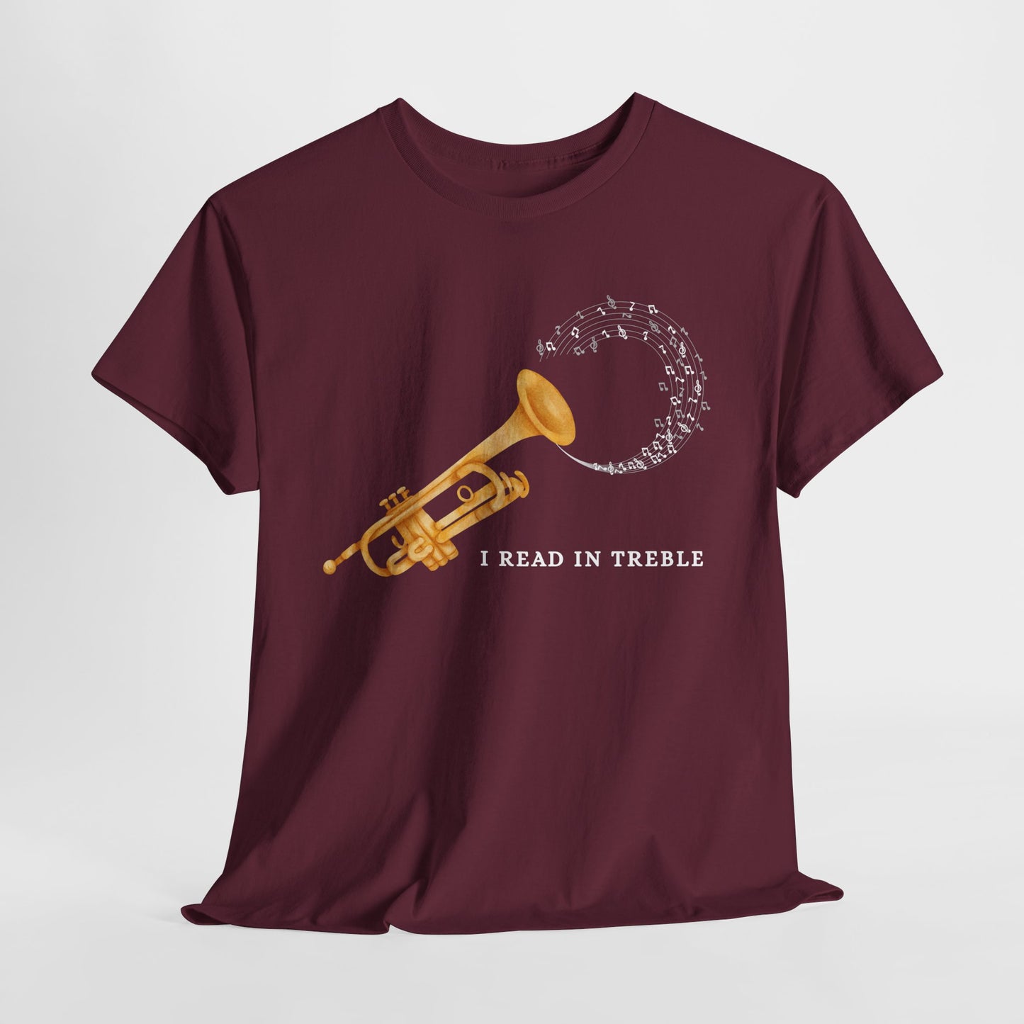 Teen/Adult Unisex I Read in Treble Tee – A Punny Pick for Music & Book Lovers