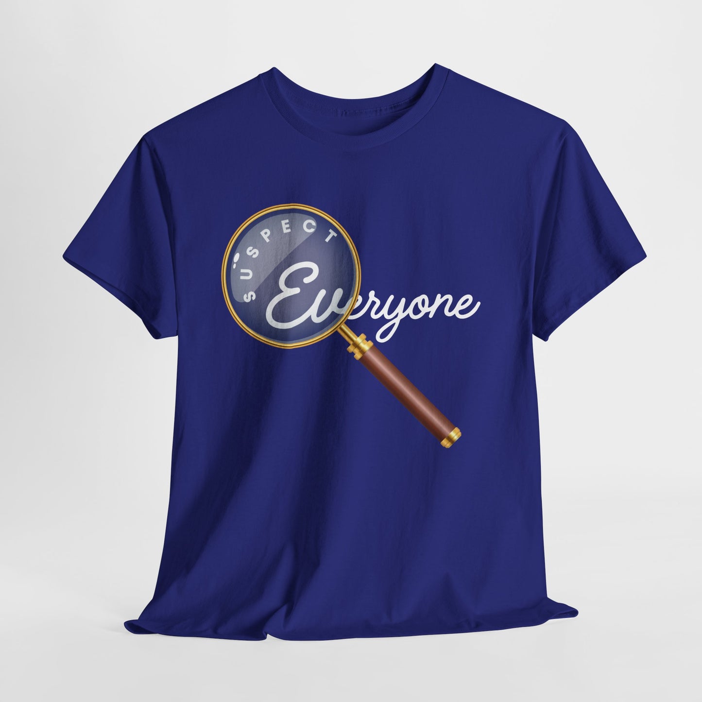 Teen/Adult Unisex Suspect Everyone Tee – Perfect Gift for Mystery Lovers & True Crime Fans