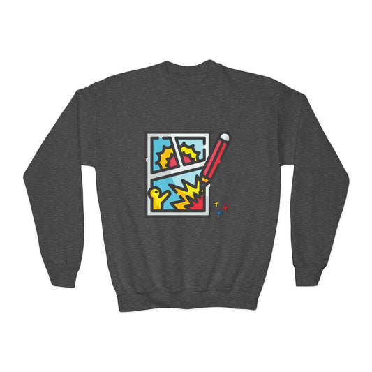 Youth Comic Creator Sweatshirt – Draw, Imagine, Create!