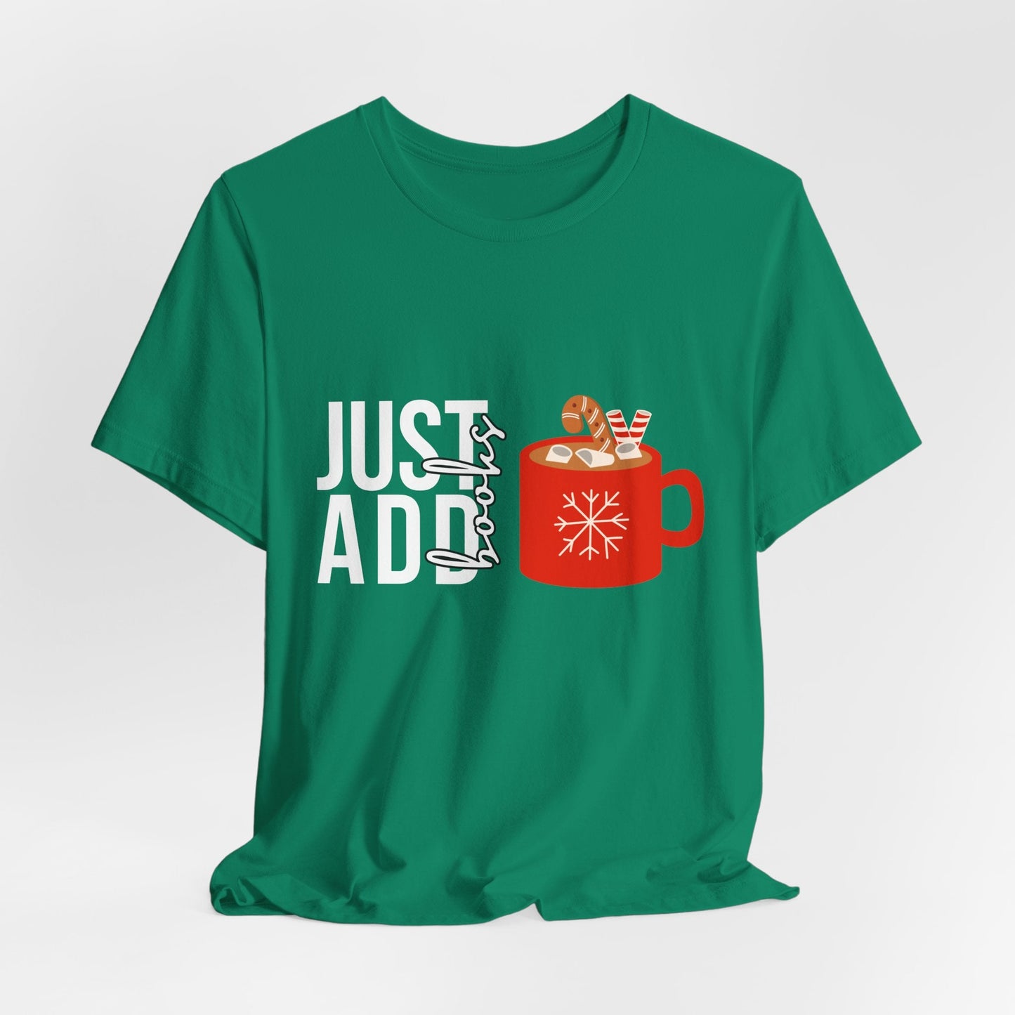 Teen/Adult Unisex Just Add Books T-Shirt â€“ Cozy Holiday Mug Design Printify