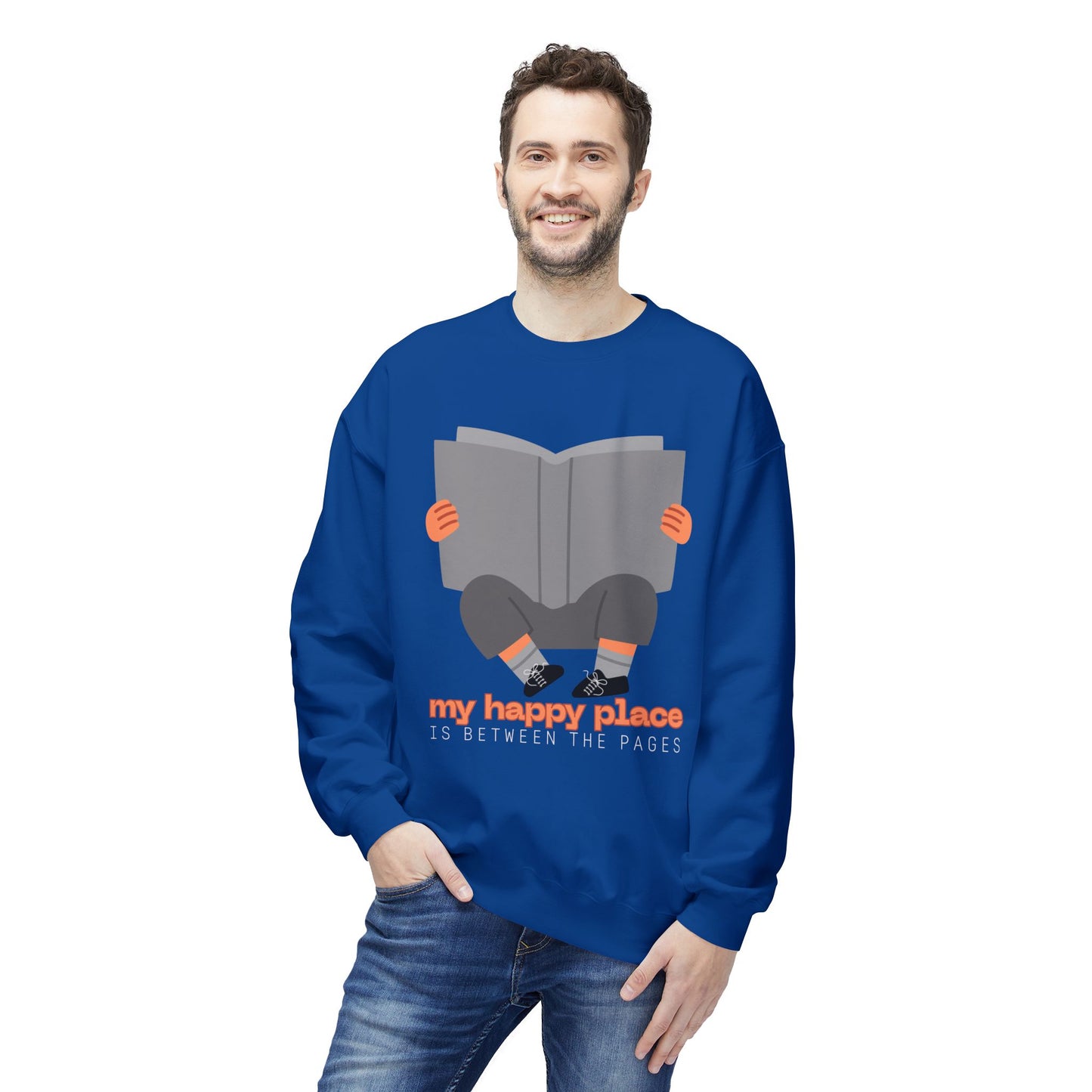 Teen/Adult Unisex My Happy Place Is Between the Pages Sweatshirt