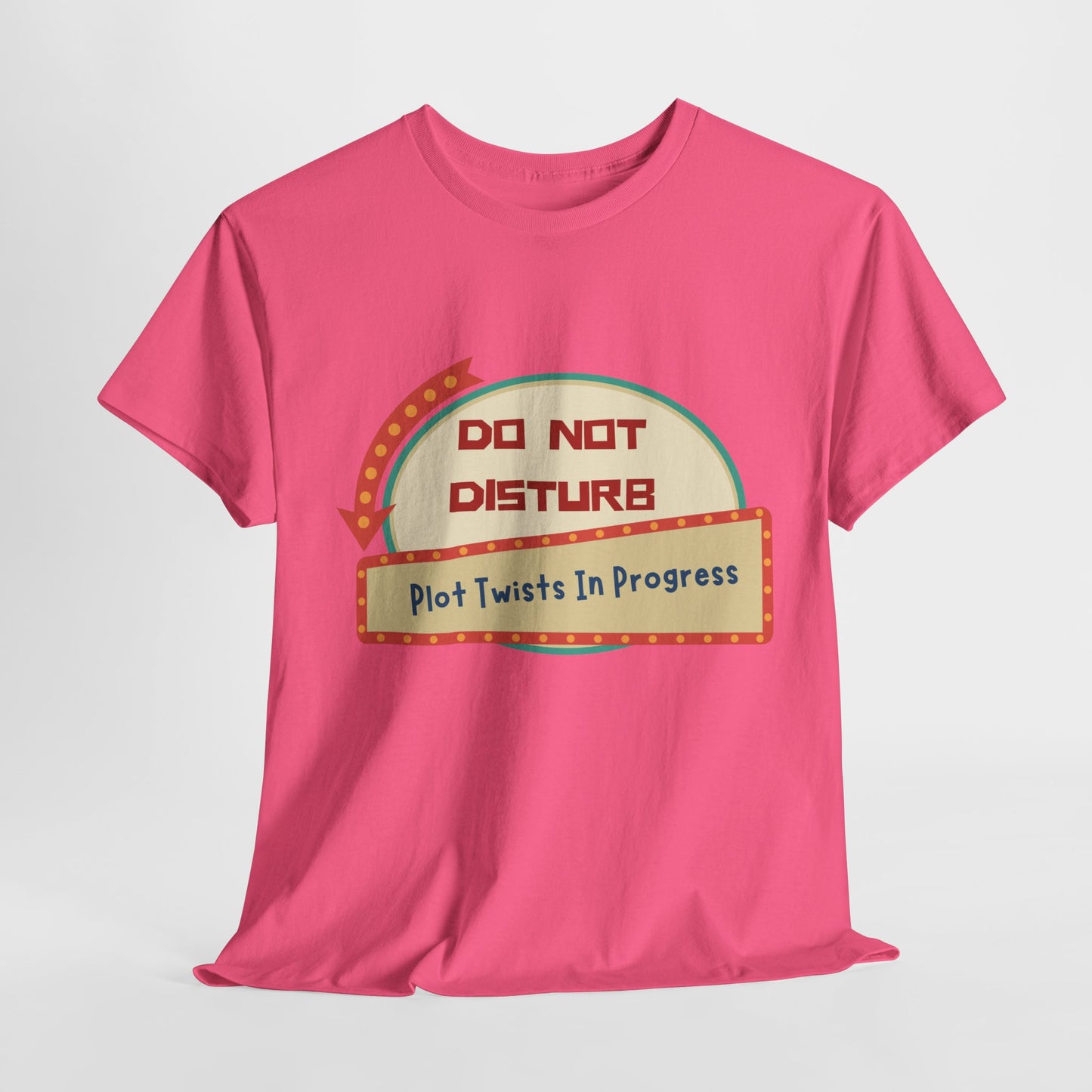 Teen/Adult Unisex Do Not Disturb – Plot Twists in Progress Tee – Reader Humor with a Retro Twist