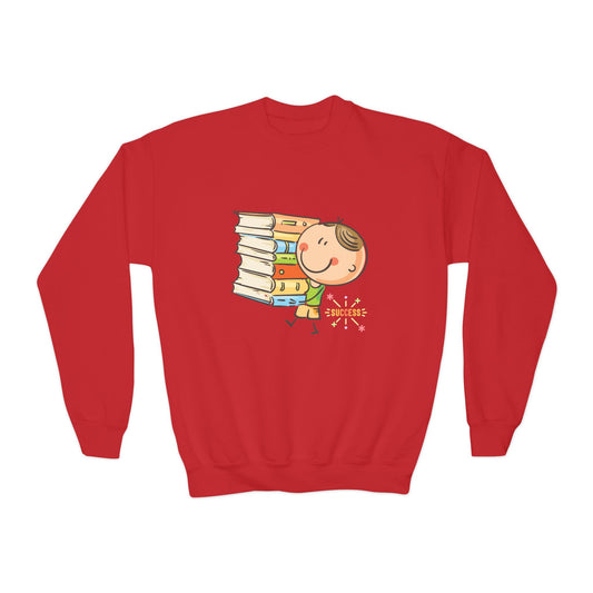 Youth Book Stack Success Sweatshirt – Building Knowledge, One Page at a Time