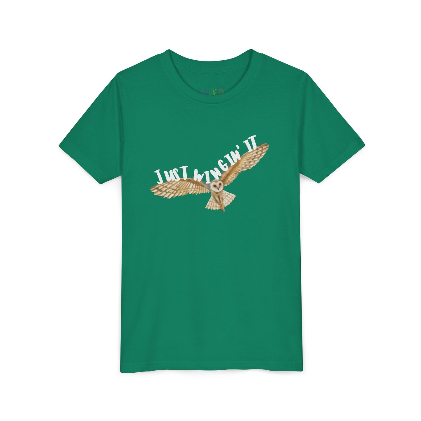 Youth Just Wingin’ It T-Shirt – Funny Owl Shirt for Free-Spirited Kids Who Go With the Flow