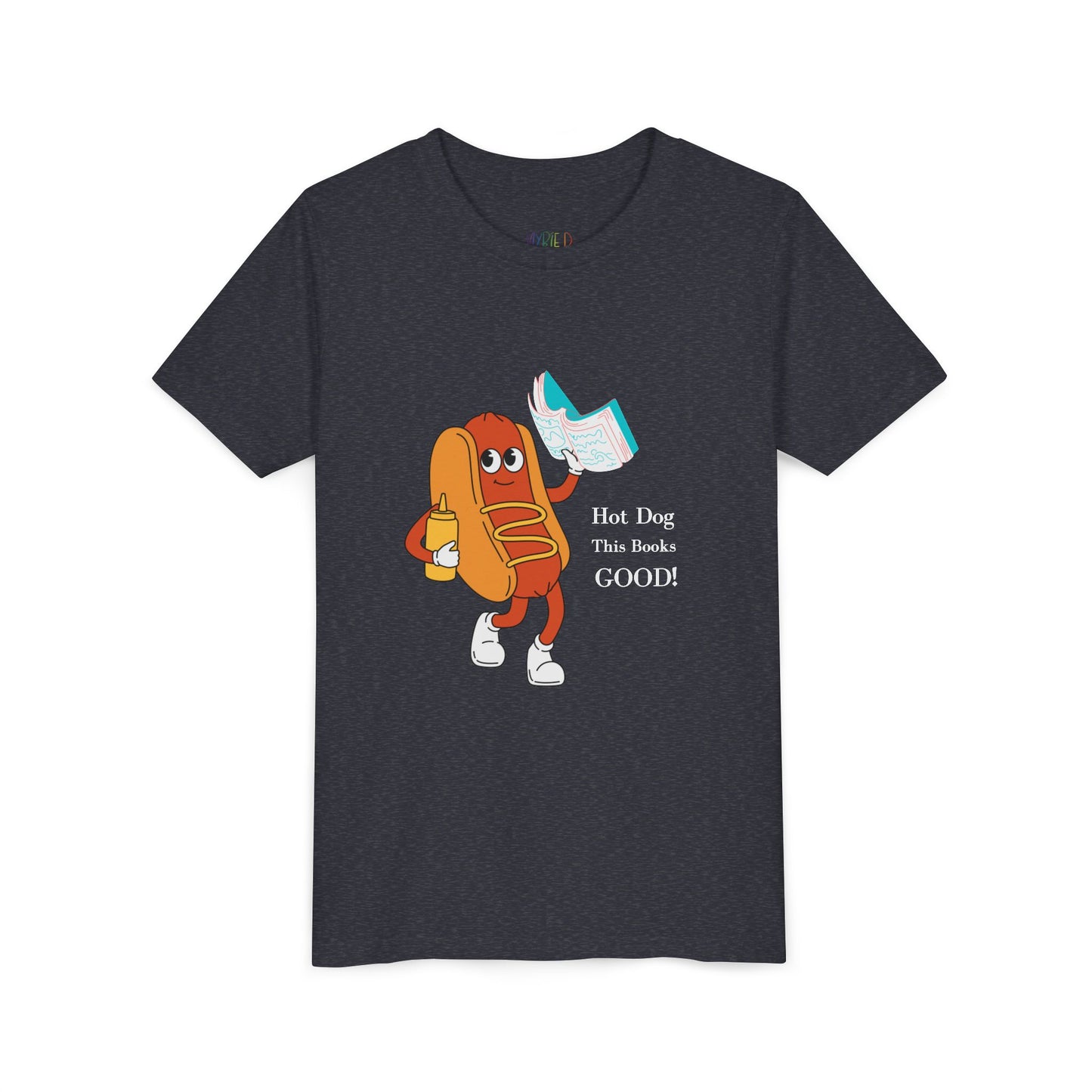 Youth Hot Dog This Book’s Good! Tee – Punny Apparel for Book-Loving Kids, A perfect pick for readers with a sense of humor (and a love for snacks)!