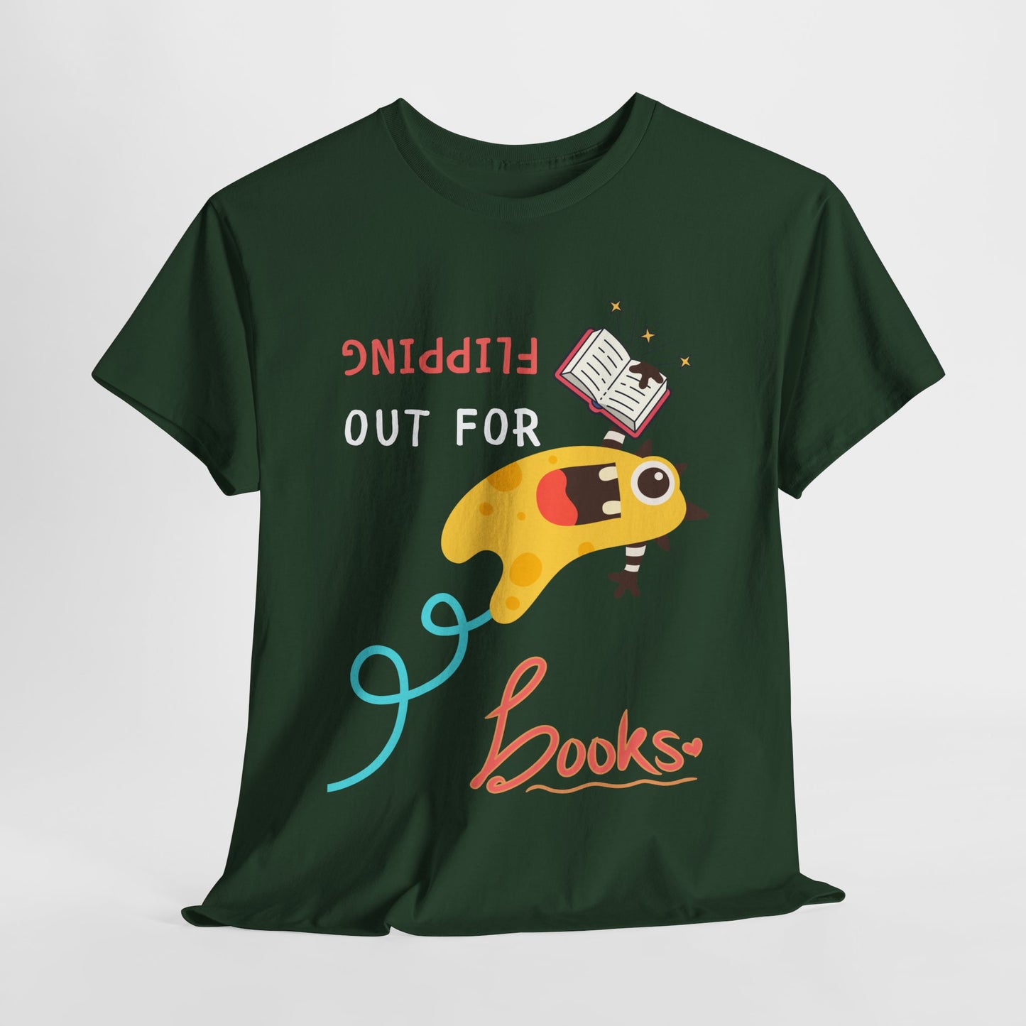 Teen/Adult Unisex Flipping Out for Books – Funny Upside-Down Reader Tee