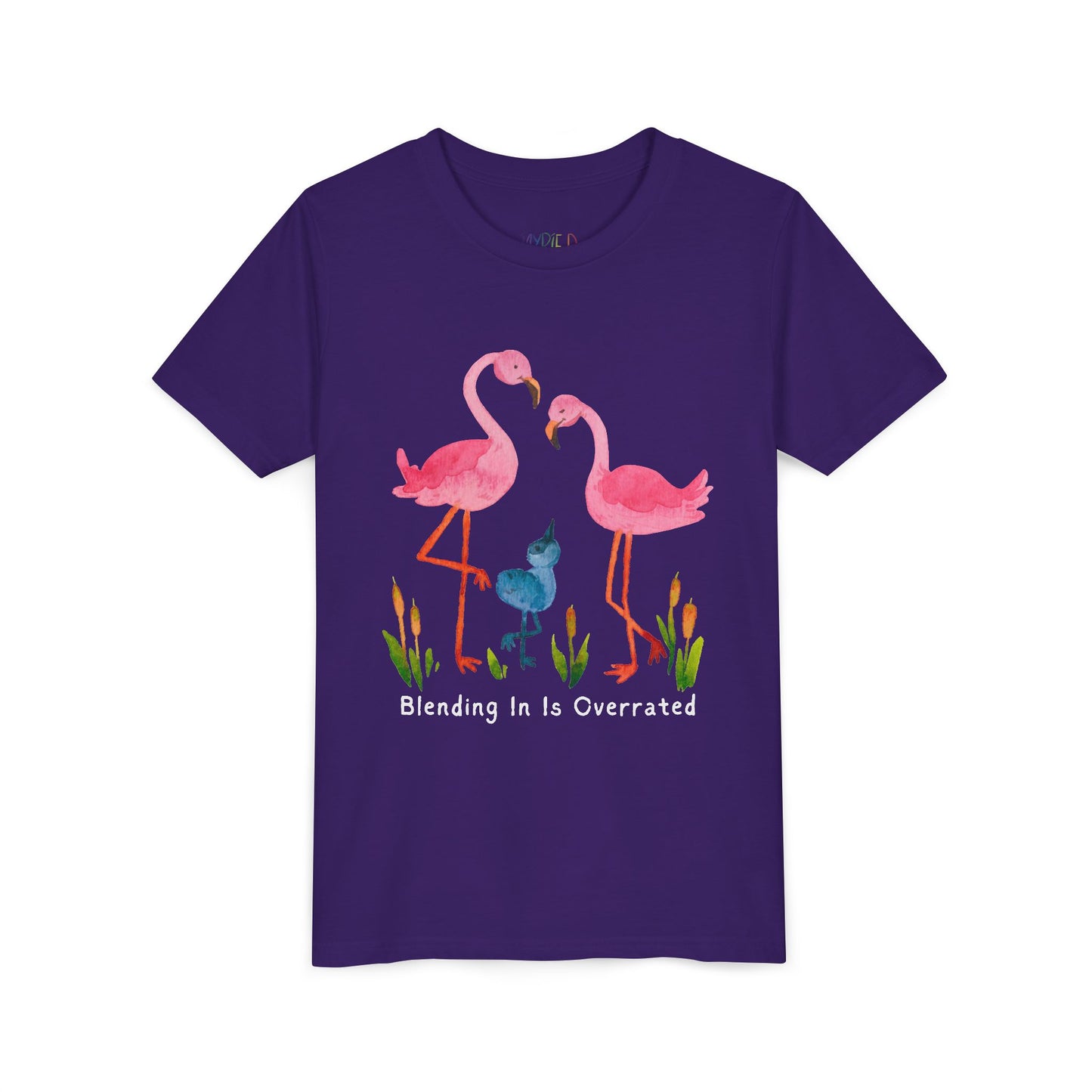 Youth Blending In Is Overrated Tee – Standout Flamingo Shirt for Bold Young Readers