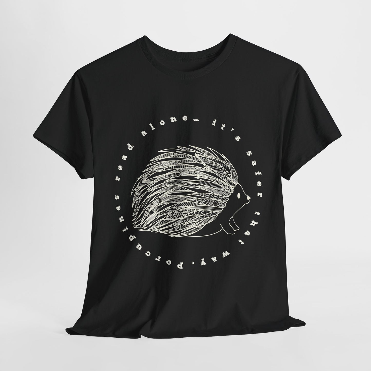 Teen/Adult Unisex – Porcupines Read Alone Tee – Spiky Introvert Humor Shirt
