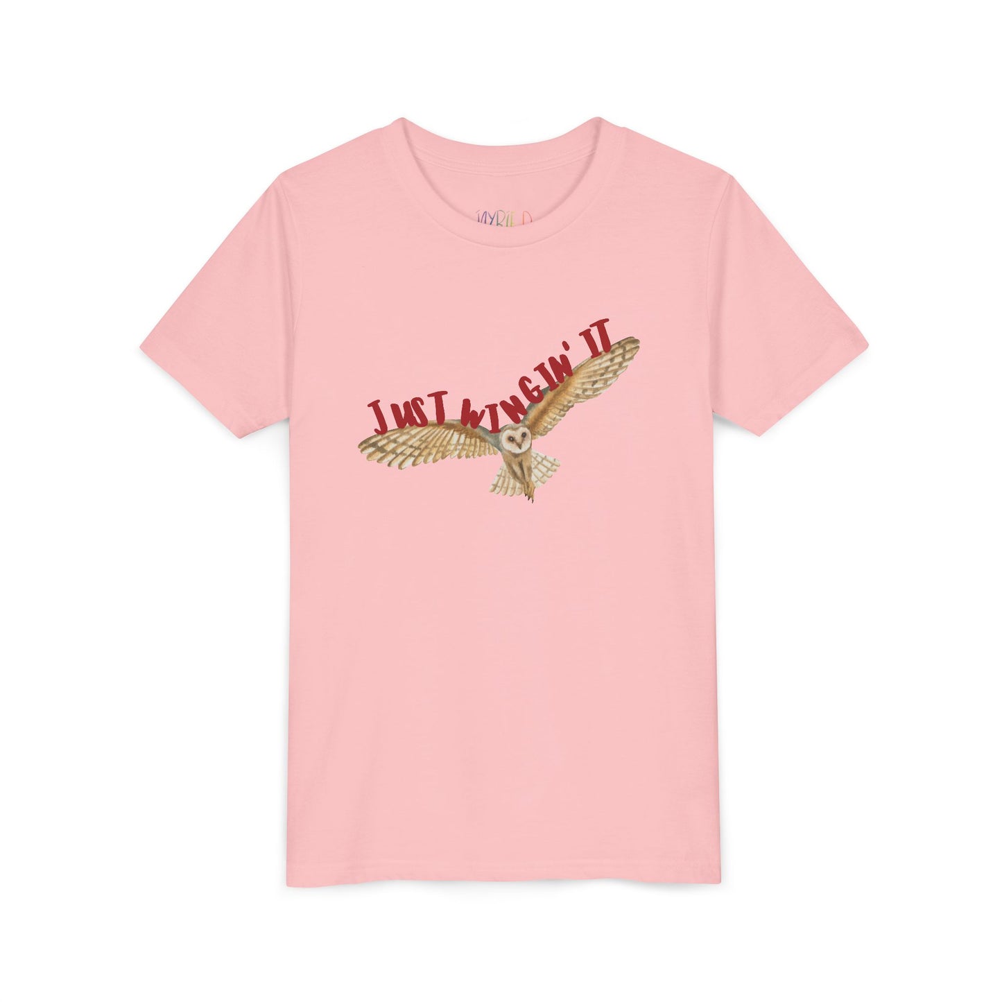 Youth Just Wingin’ It T-Shirt – Funny Owl Shirt for Free-Spirited Kids Who Go With the Flow