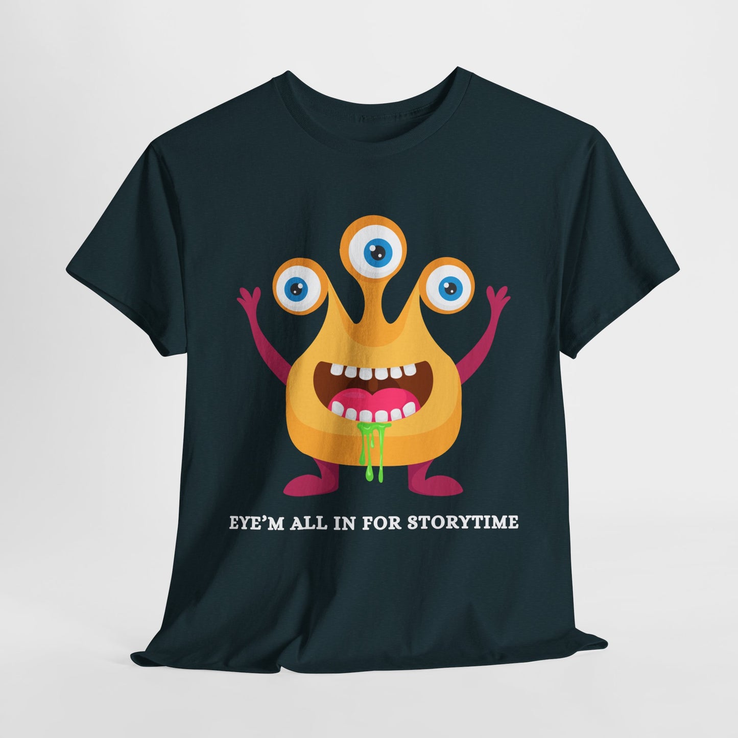 Teen/Adult Unisex Eye’m All In for Storytime – Funny Monster Book Tee