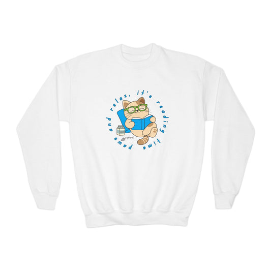 Youth Paws and Relax Sweatshirt – It’s Reading Time!