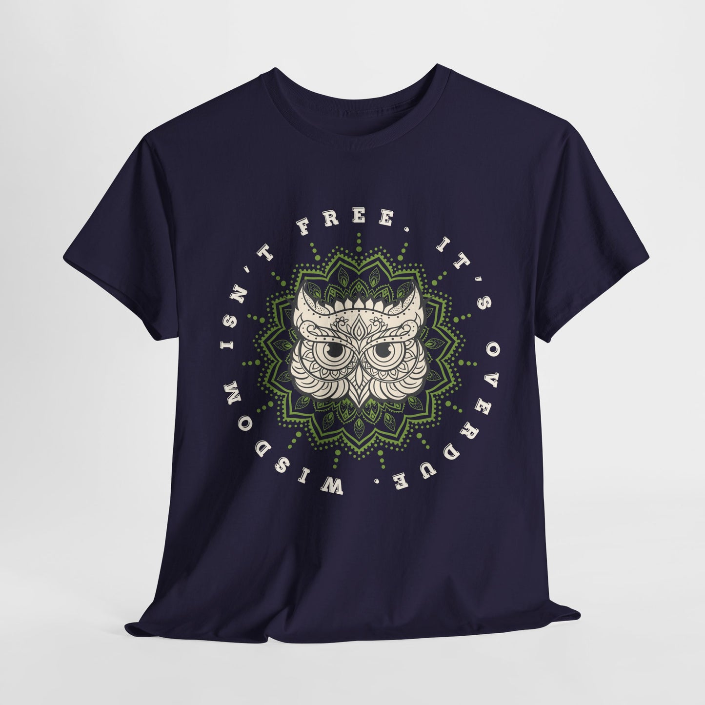 Teen/Adult Unisex – Wisdom Isn’t Free Tee – Overdue Owl Library Shirt