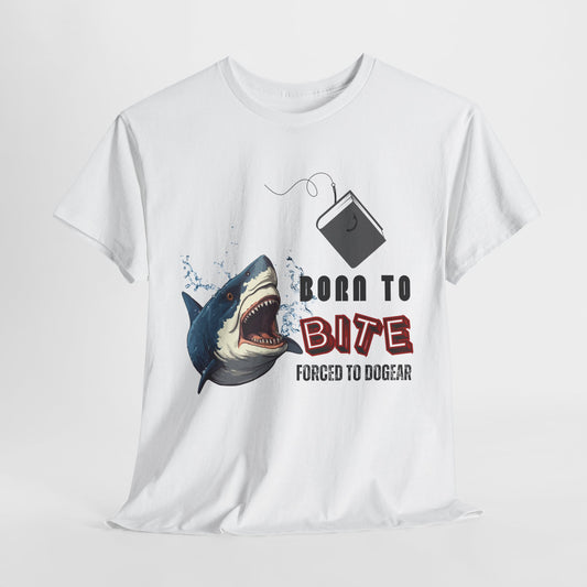 Teen/Adult Unisex Born to Bite Tee – Funny Shark Shirt for Bold Book Lovers