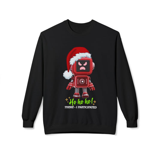 Teen/Adult Unisex Ho Ho No Robot Sweatshirt â€“ Grumpy Christmas Bot Design Printify