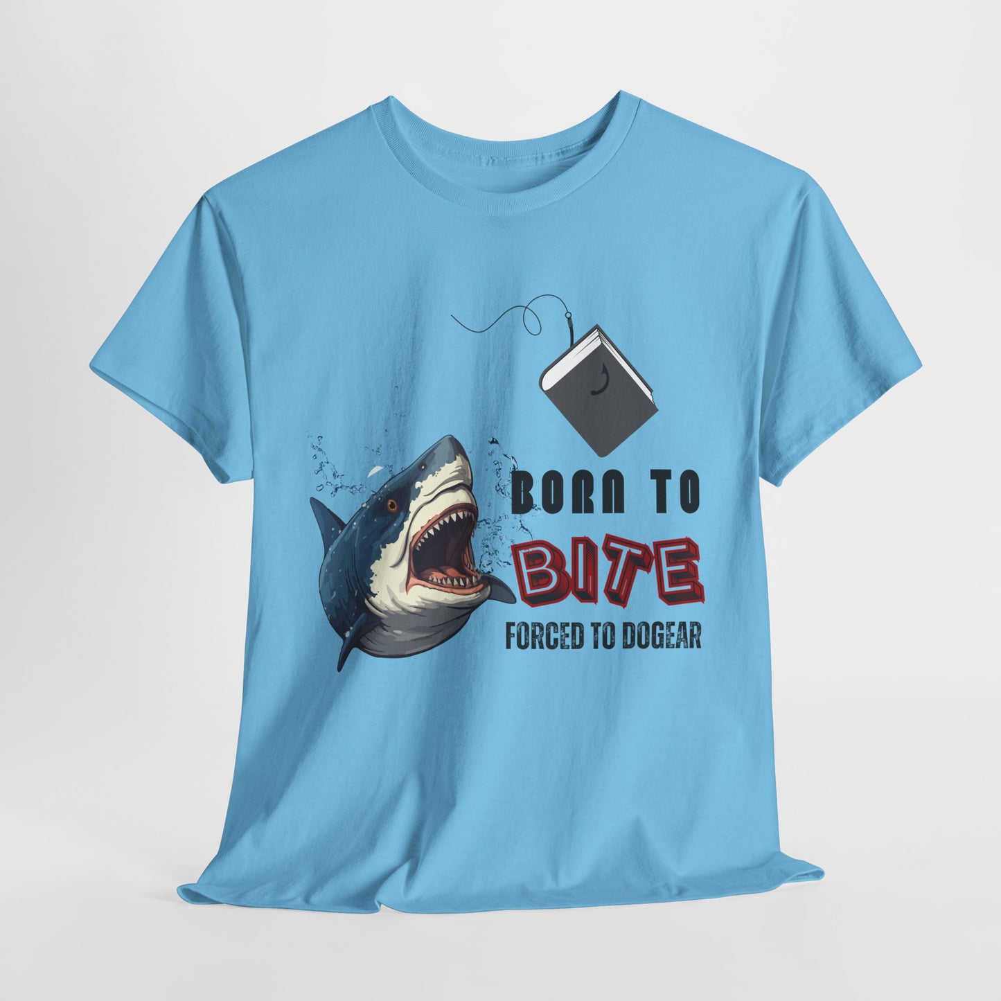 Teen/Adult Unisex Born to Bite Tee – Funny Shark Shirt for Bold Book Lovers
