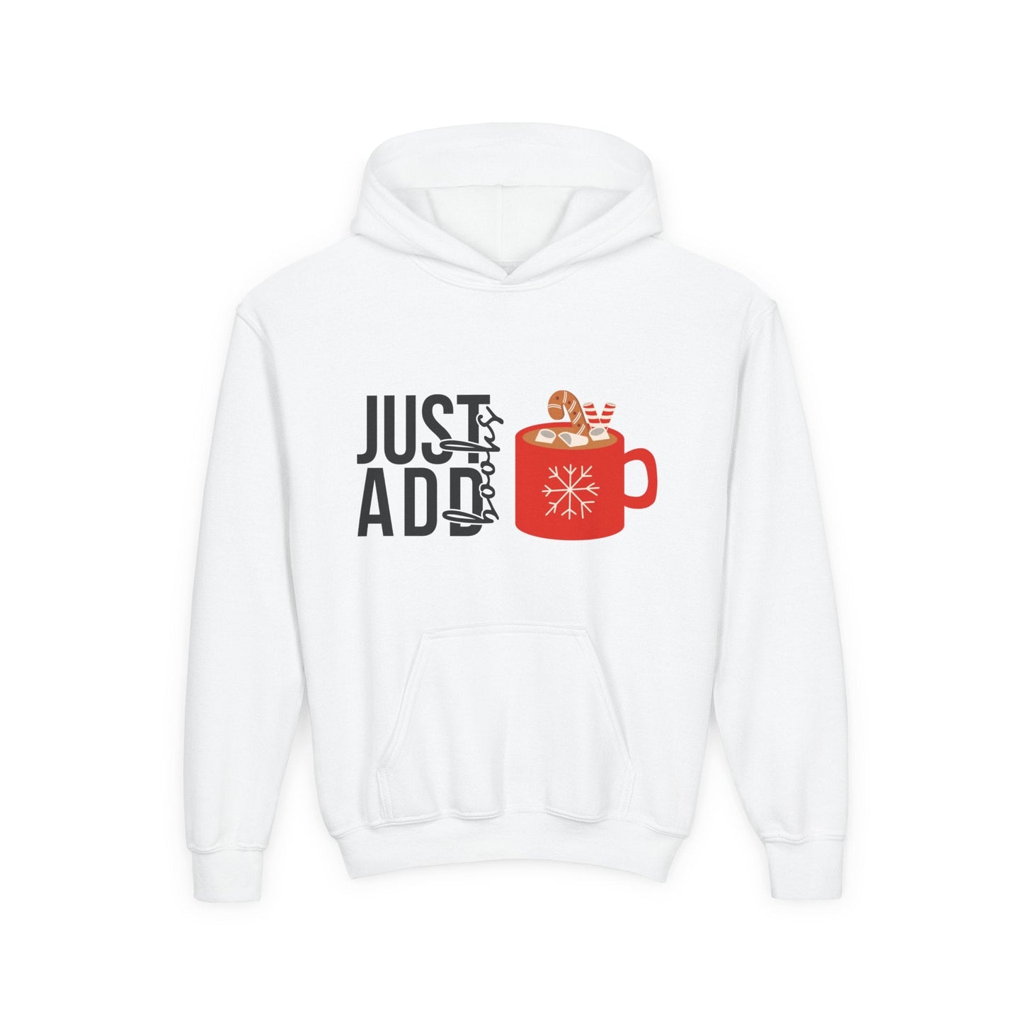 Youth Just Add Books Hoodie â€“ Holiday Hot Cocoa Design Printify