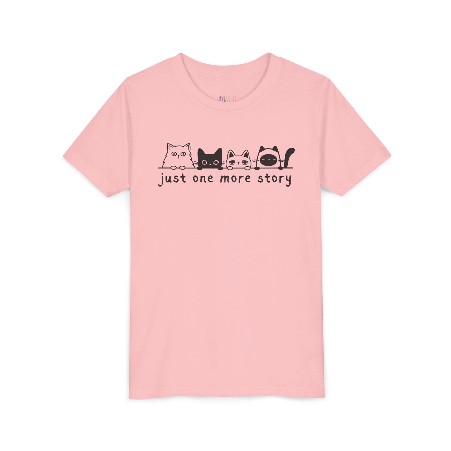 Youth Just One More Story T-Shirt – Purrfect for Bedtime Bookworms