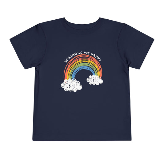 Toddler Scribble Me Happy Tee – Colorful Rainbow Shirt for Creative Kids