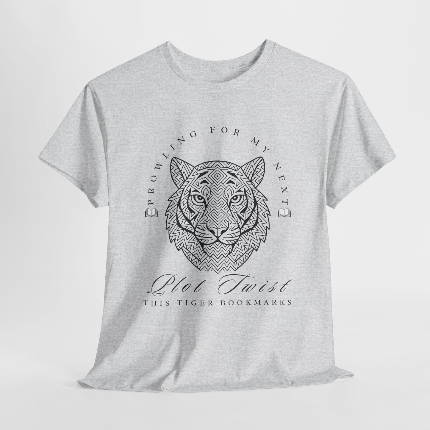 Teen/Adult Unisex – Plot Twist Tiger Tee – Fierce Style for Bookish Beasts