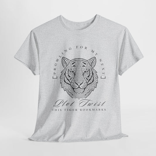 Teen/Adult Unisex – Plot Twist Tiger Tee – Fierce Style for Bookish Beasts