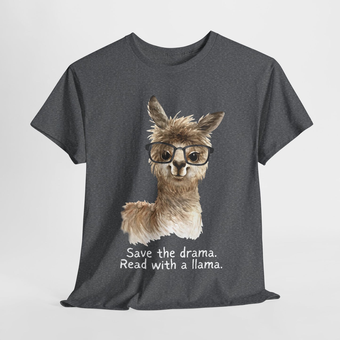 Teen/Adult Unisex Read with a Llama Tee – No Drama, Just Chapters