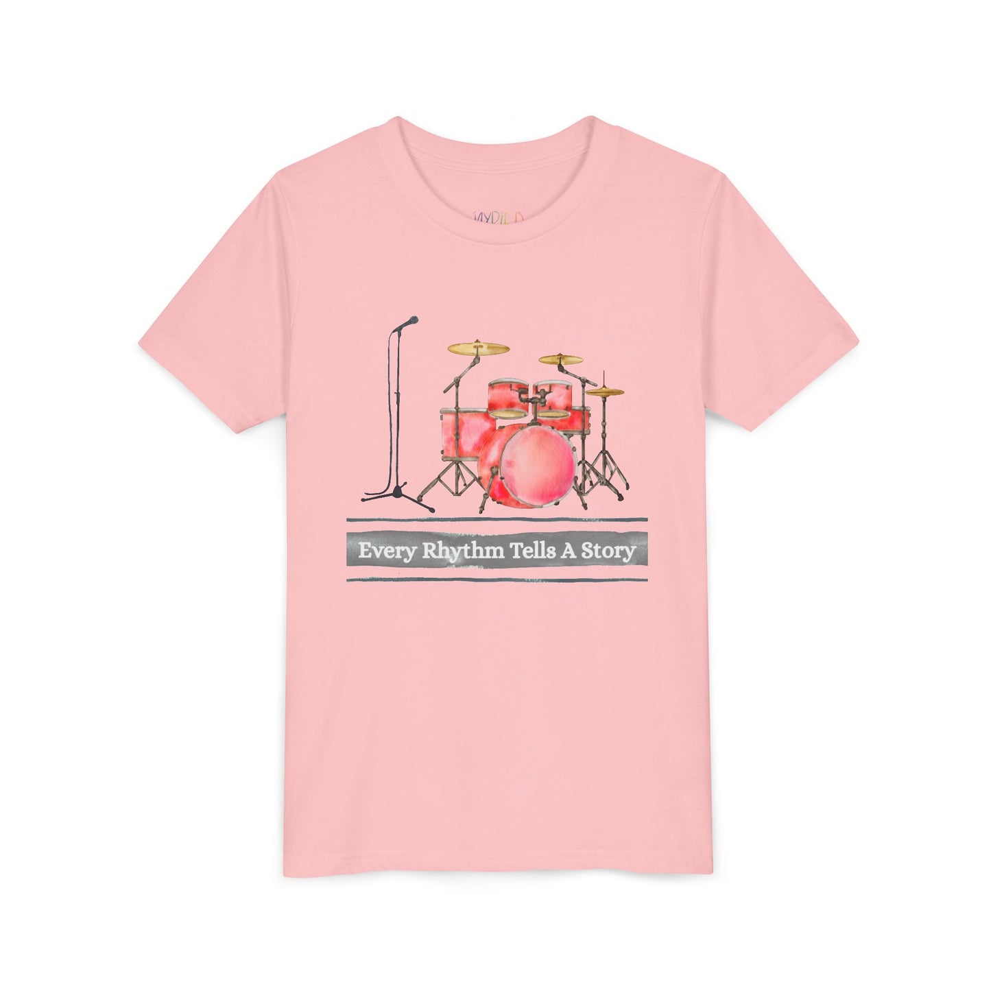 Youth Every Rhythm Tells a Story Tee – Drum Kit Shirt for Kids Who March to Their Own Beat