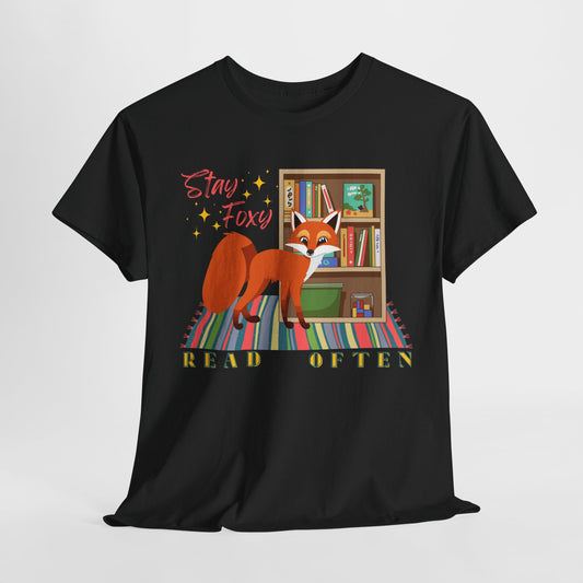 Teen/Adult Unisex “Stay Foxy, Read Often” Fox Tee