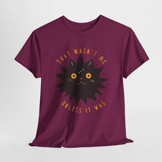 Teen/Adult Unisex Unless It Was Tee – Mysterious. Suspicious. Adorably Guilty.