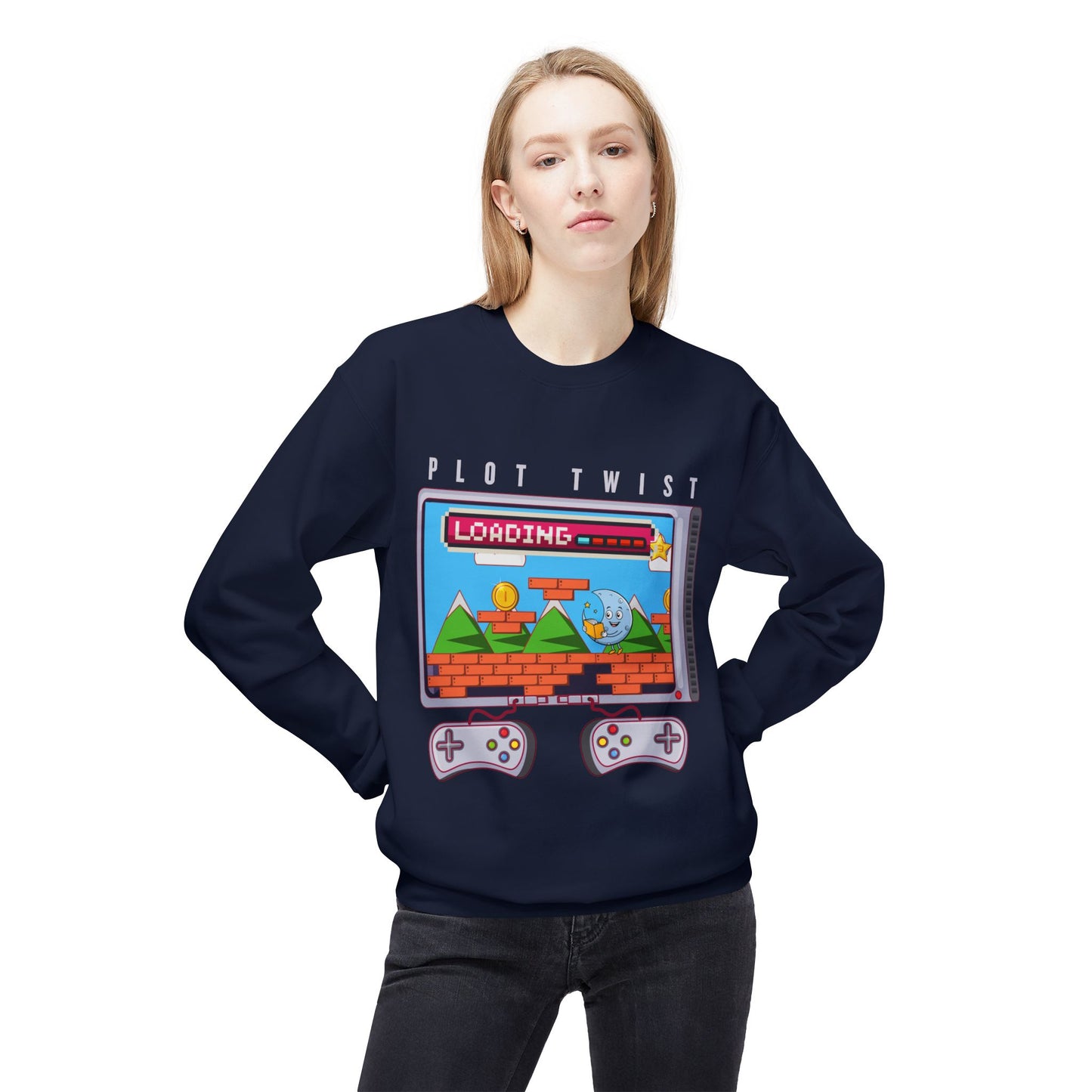 Teen/Adult Unisex Plot Twist Loading Crossover Sweatshirt for Readers and Players