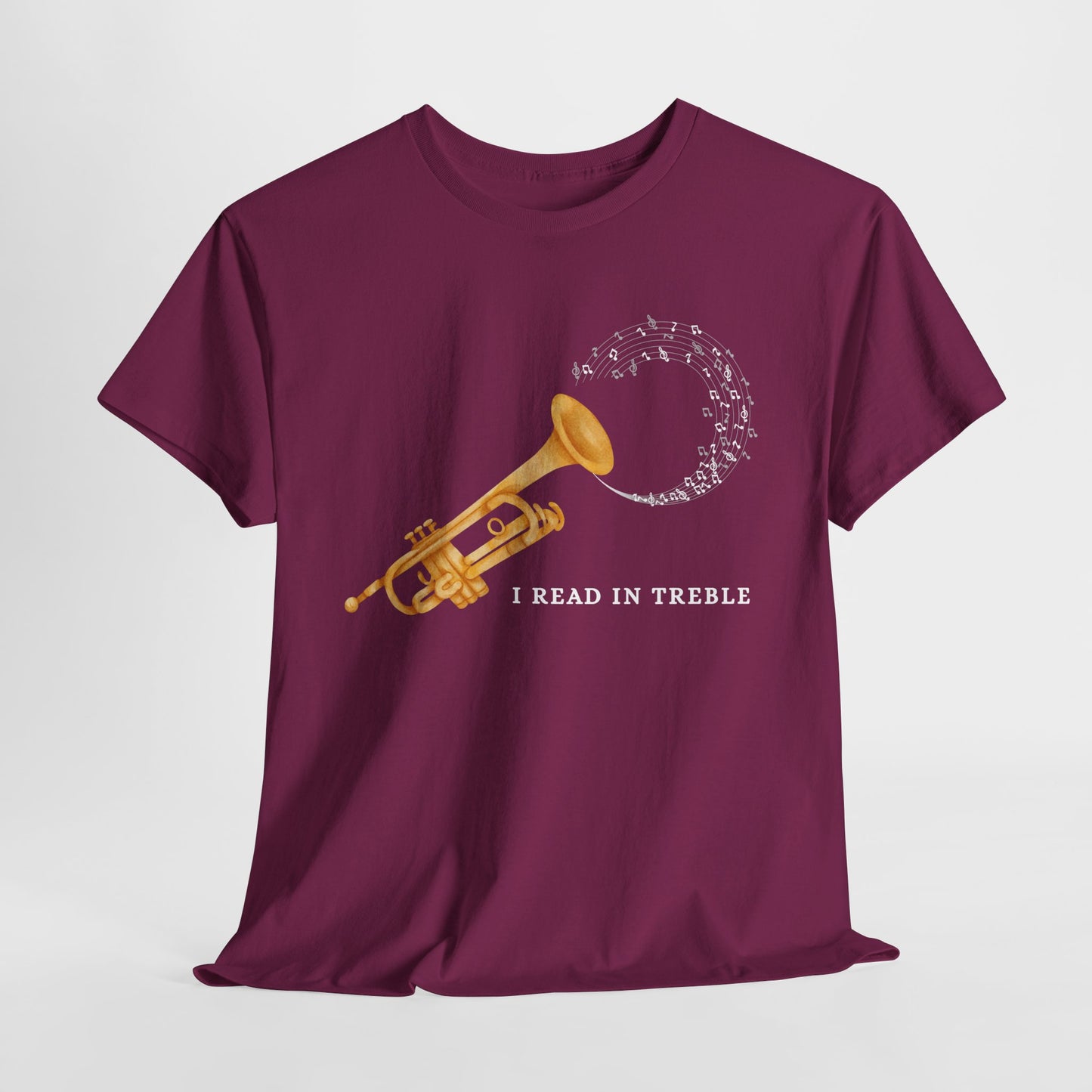 Teen/Adult Unisex I Read in Treble Tee – A Punny Pick for Music & Book Lovers