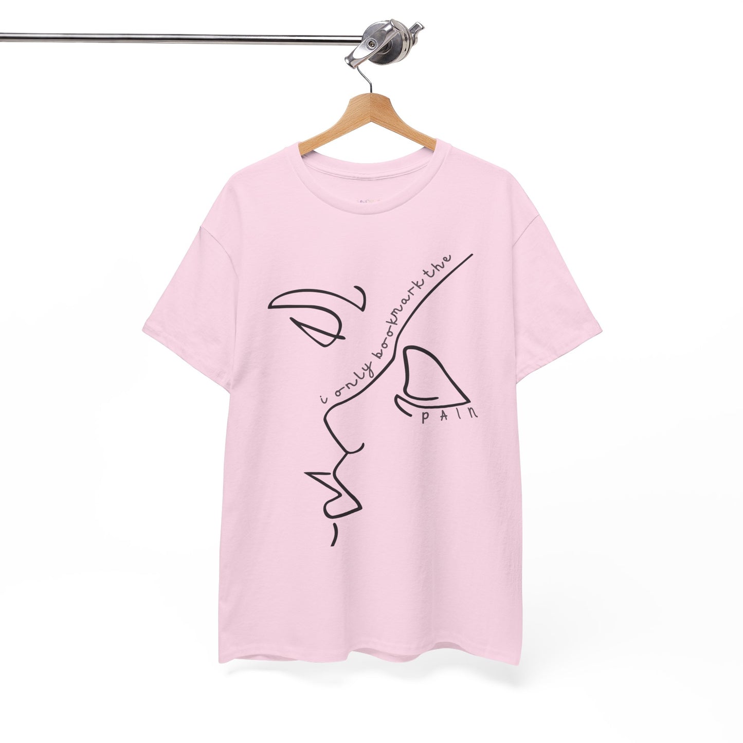 Teen/Adult Unisex Tee â€“ I Only Bookmark the Pain (Minimalist Face Edition)