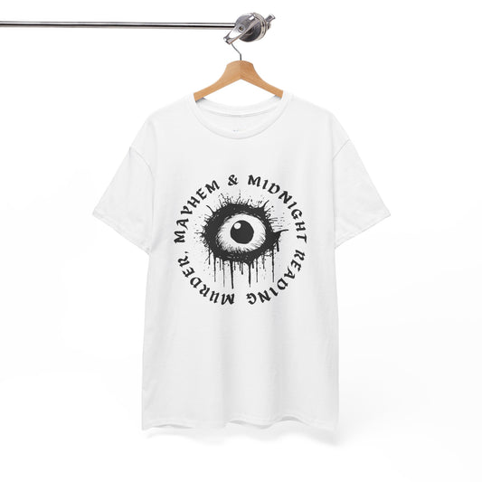 Teen/Adult Unisex Mayhem & Midnight Reading Horror T-Shirt