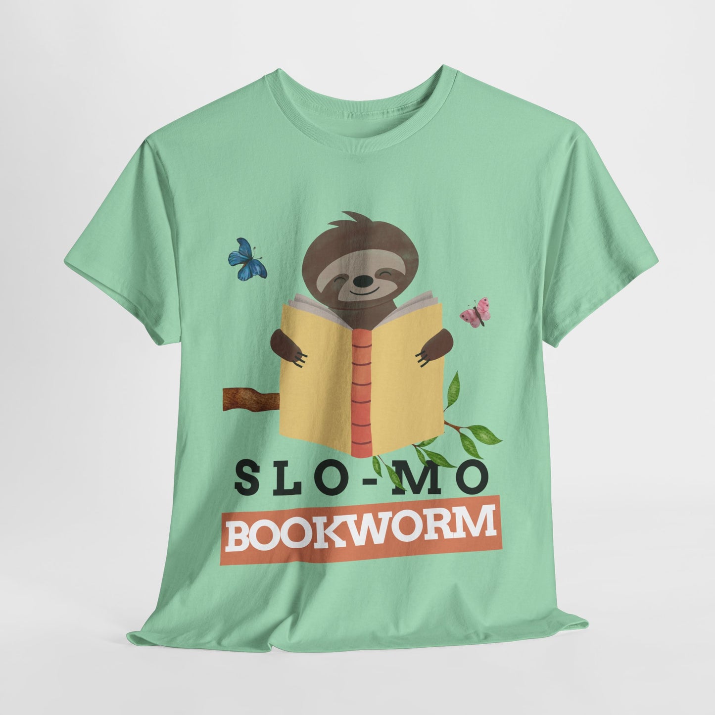 Teen/Adult Unisex – Slo-Mo Bookworm Sloth Tee
