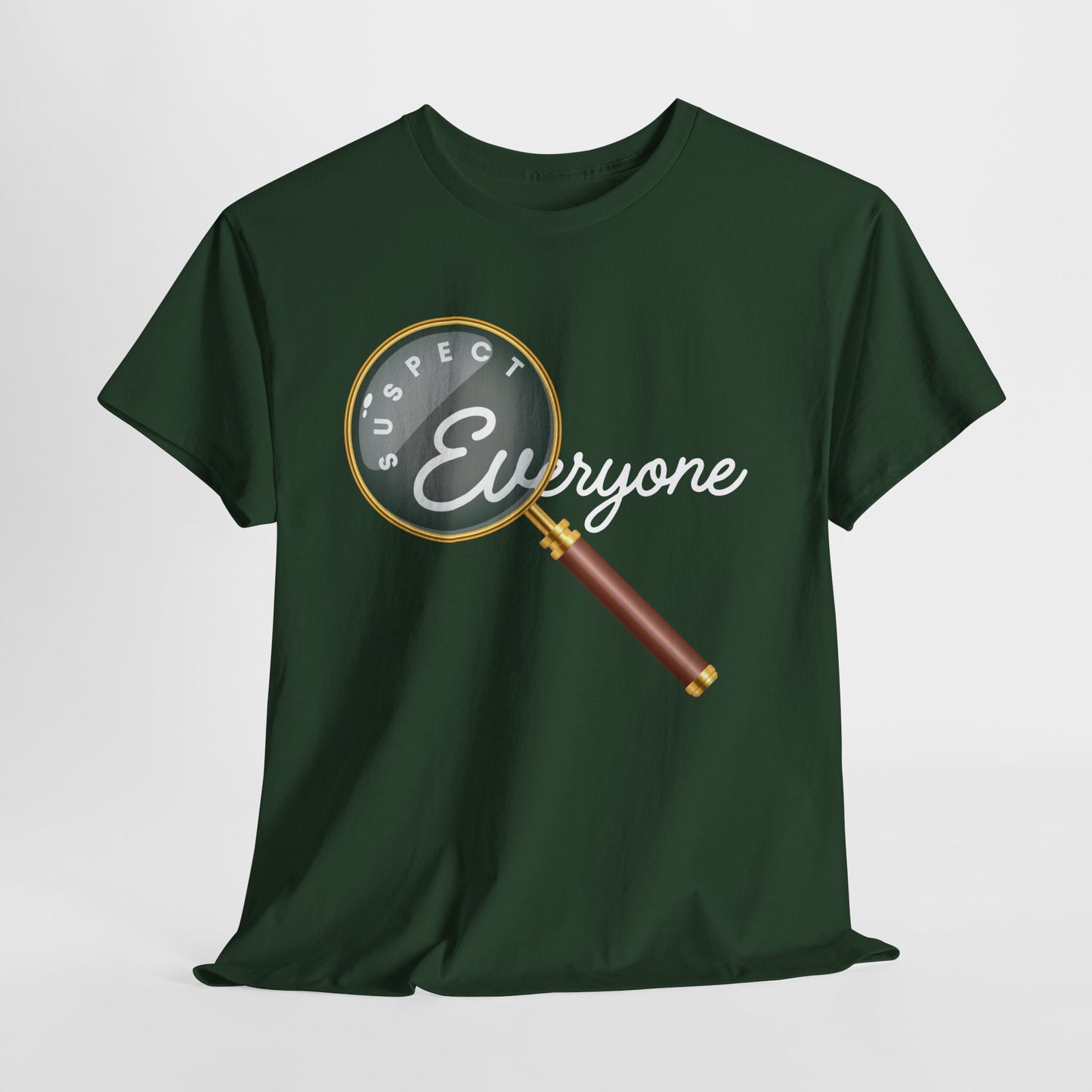 Teen/Adult Unisex Suspect Everyone Tee – Perfect Gift for Mystery Lovers & True Crime Fans