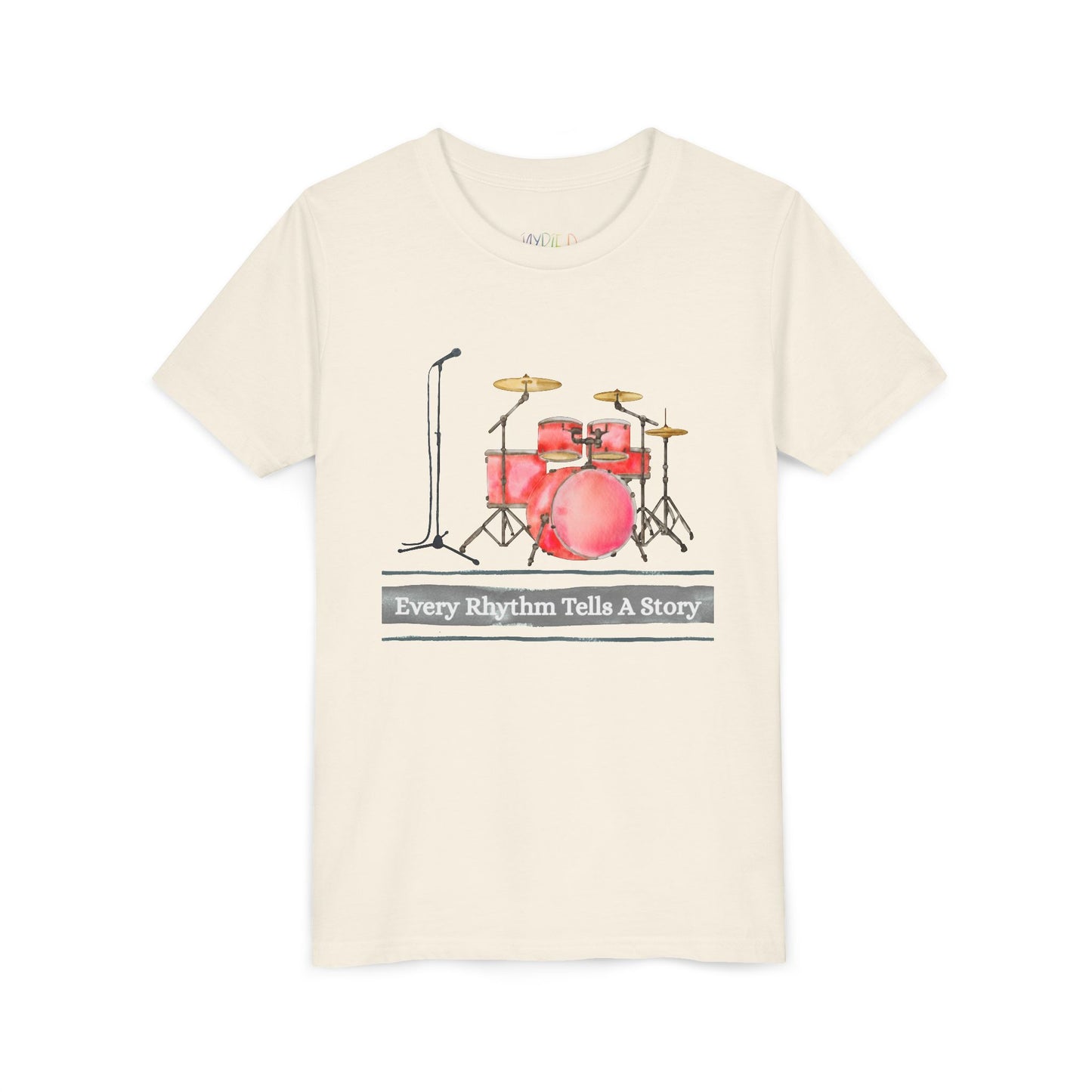 Youth Every Rhythm Tells a Story Tee – Drum Kit Shirt for Kids Who March to Their Own Beat