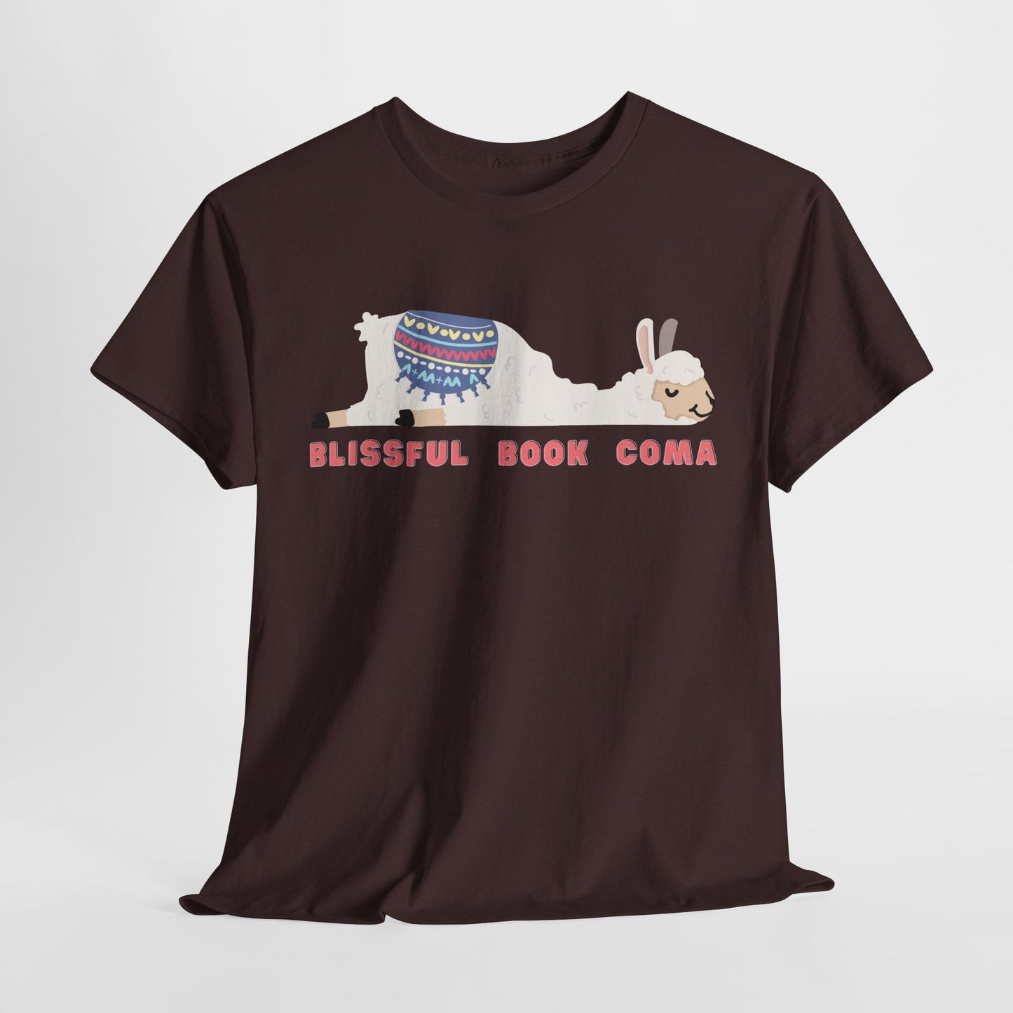 Teen/Adult Unisex – Blissful Book Coma Llama Tee