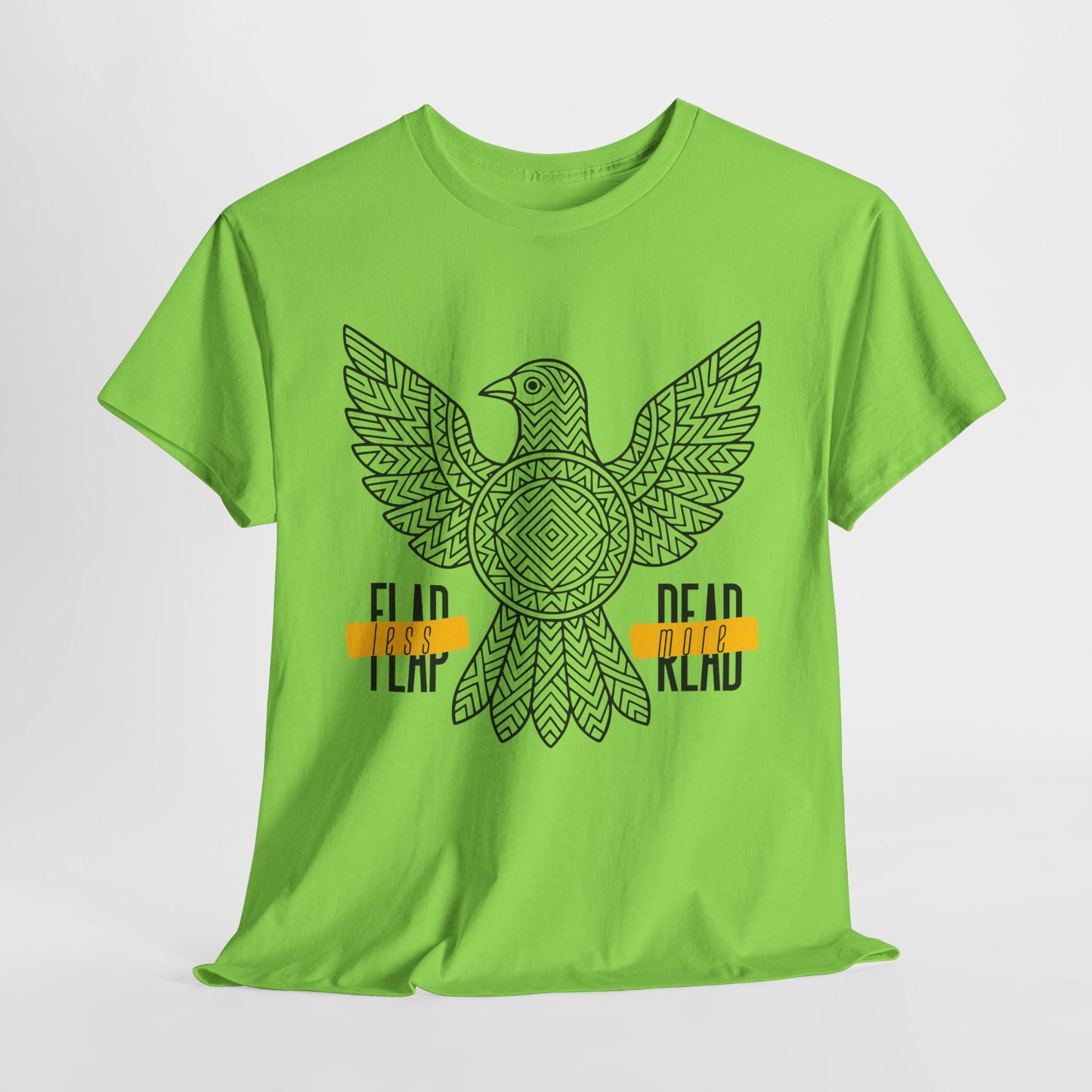 Teen/Adult Unisex – Flap Less Read More Tee – Geometric Bird Book Shirt